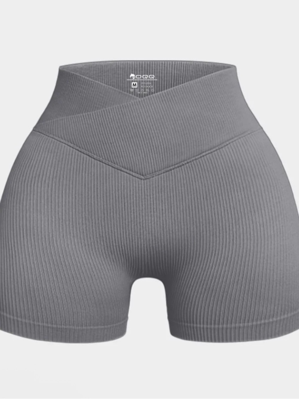 NWOT OQQ Ribbed Bike Shorts — Gray XXL
